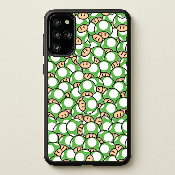 Mushroom Pattern - Green  - The Super Mario Bros Phone Case for Galaxy S20 Plus