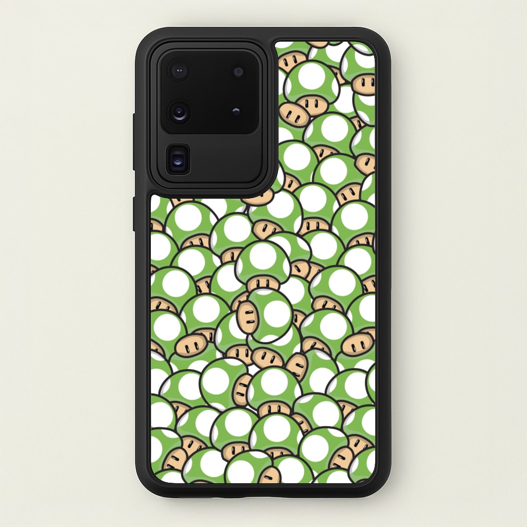 Mushroom Pattern - Green  - The Super Mario Bros Phone Case for Galaxy S20 Ultra