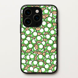 Mushroom Pattern - Green  - The Super Mario Bros Phone Case for iPhone 15 Pro