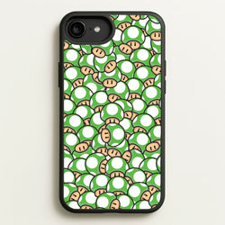 Mushroom Pattern - Green  - The Super Mario Bros Phone Case for iPhone 6 Plus / 7 Plus / 8 Plus