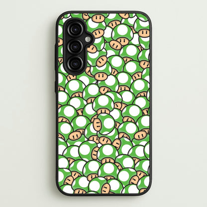 Mushroom Pattern - Green  - The Super Mario Bros Phone Case for Galaxy A14