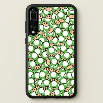 Mushroom Pattern - Green  - The Super Mario Bros Phone Case for Huawei P20 Pro