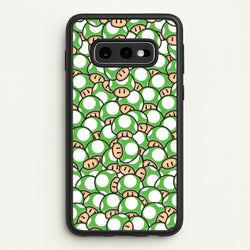 Mushroom Pattern - Green  - The Super Mario Bros Phone Case for Galaxy S10e