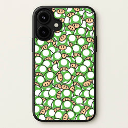 Mushroom Pattern - Green Phone Case for iPhone 17