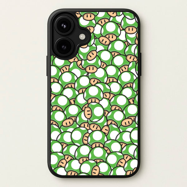 Mushroom Pattern - Green Phone Case for iPhone 17