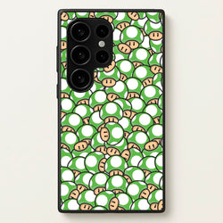 Mushroom Pattern - Green  - The Super Mario Bros Phone Case for Galaxy S24 Ultra