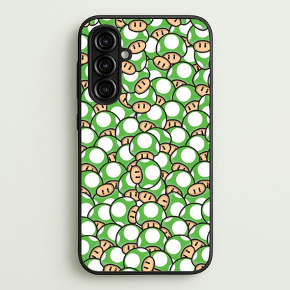 Mushroom Pattern - Green  - The Super Mario Bros Phone Case for Galaxy A16