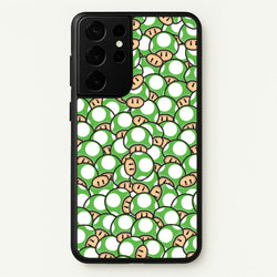 Mushroom Pattern - Green  - The Super Mario Bros Phone Case for Galaxy S21 Ultra