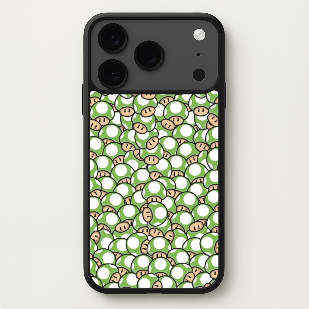 Mushroom Pattern - Green Phone Case