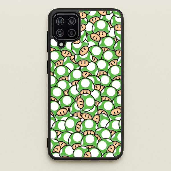 Mushroom Pattern - Green  - The Super Mario Bros Phone Case for Galaxy A12