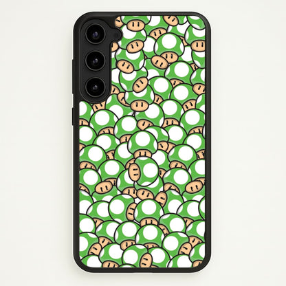 Mushroom Pattern - Green  - The Super Mario Bros Phone Case for Galaxy S23