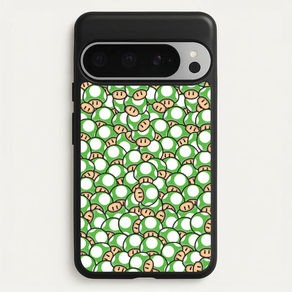 Mushroom Pattern - Green  - The Super Mario Bros Phone Case for Google Pixel 9 Pro XL