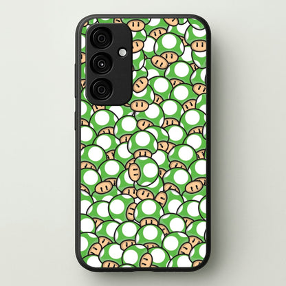 Mushroom Pattern - Green  - The Super Mario Bros Phone Case for Galaxy A35