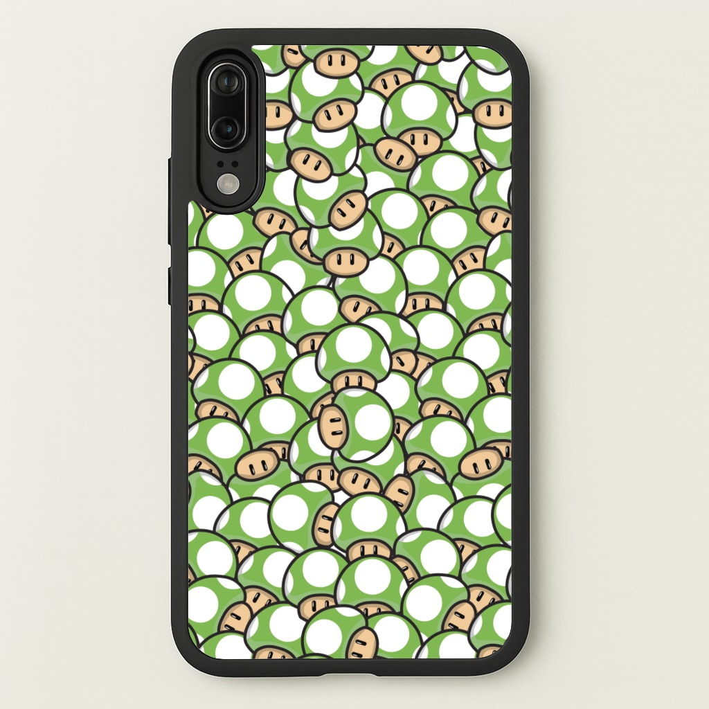Mushroom Pattern - Green  - The Super Mario Bros Phone Case for Huawei P20