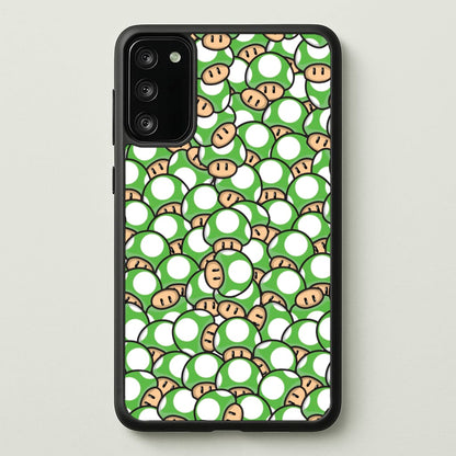 Mushroom Pattern - Green  - The Super Mario Bros Phone Case for Galaxy S20