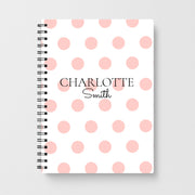 Pink Polka Personalised Notebook 1