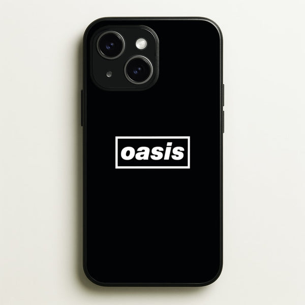 Band Name Black  - Oasis Phone Case for iPhone 15