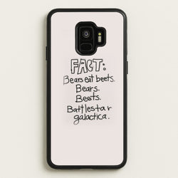 Fact - Bears Eat Beets - Bears, Beets, Battlestar Galactica  - The Office Phone Case for Galaxy S9