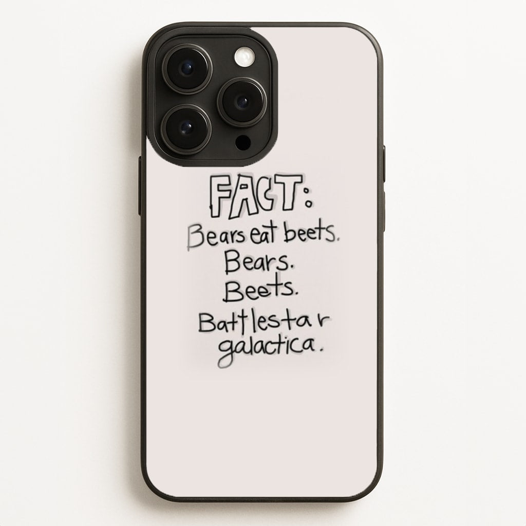 Fact - Bears Eat Beets - Bears, Beets, Battlestar Galactica  - The Office Phone Case for iPhone 12 Pro Max