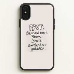 Fact - Bears Eat Beets - Bears, Beets, Battlestar Galactica  - The Office Phone Case for iPhone XS Max