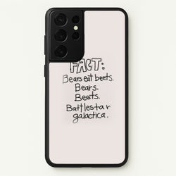 Fact - Bears Eat Beets - Bears, Beets, Battlestar Galactica  - The Office Phone Case for Galaxy S21 Ultra