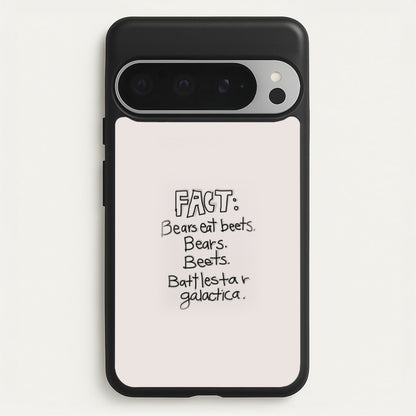 Fact - Bears Eat Beets - Bears, Beets, Battlestar Galactica  - The Office Phone Case for Google Pixel 9 Pro XL