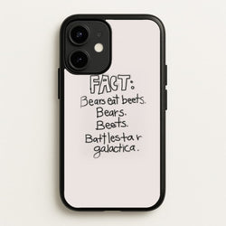 Fact - Bears Eat Beets - Bears, Beets, Battlestar Galactica  - The Office Phone Case for iPhone 12 Mini