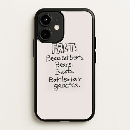 Fact - Bears Eat Beets - Bears, Beets, Battlestar Galactica  - The Office Phone Case for iPhone 12 Mini