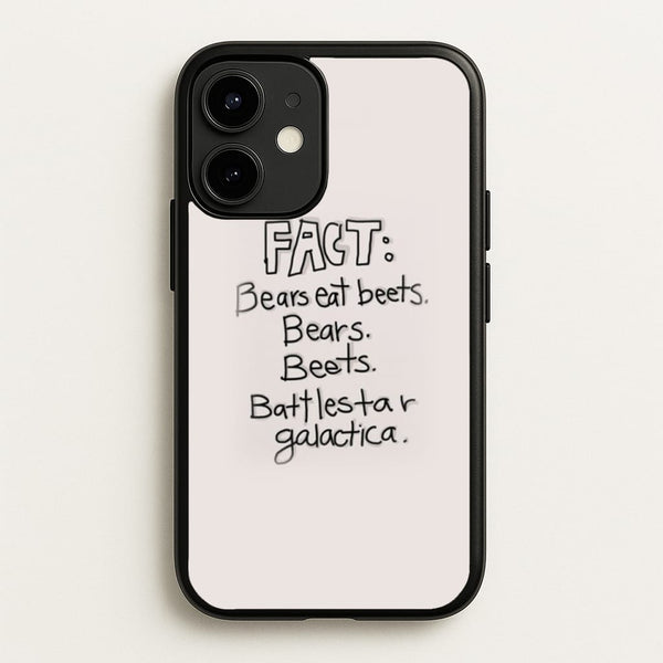 Fact - Bears Eat Beets - Bears, Beets, Battlestar Galactica  - The Office Phone Case for iPhone 12 Mini