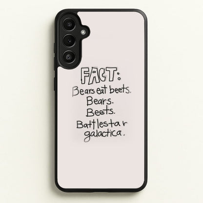 Fact - Bears Eat Beets - Bears, Beets, Battlestar Galactica  - The Office Phone Case for Galaxy A36