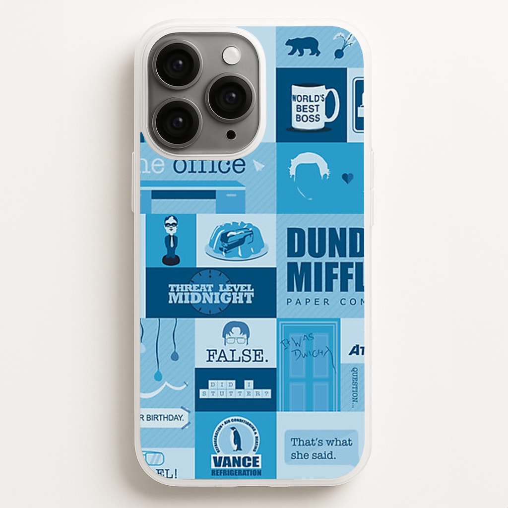Office Blue Patchwork Phone Case