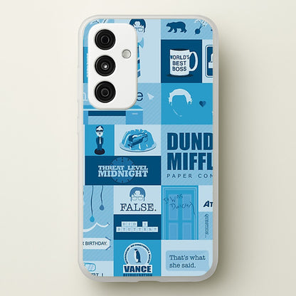 Office Blue Patchwork  - The Office Phone Case for Galaxy A35