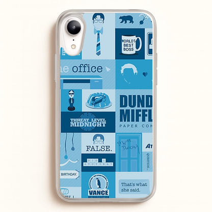 Office Blue Patchwork  - The Office Phone Case for iPhone XR