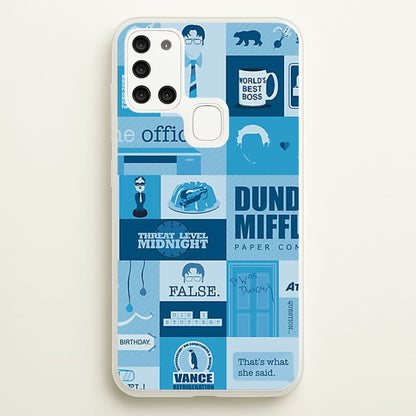 Office Blue Patchwork  - The Office Phone Case for Galaxy A21s