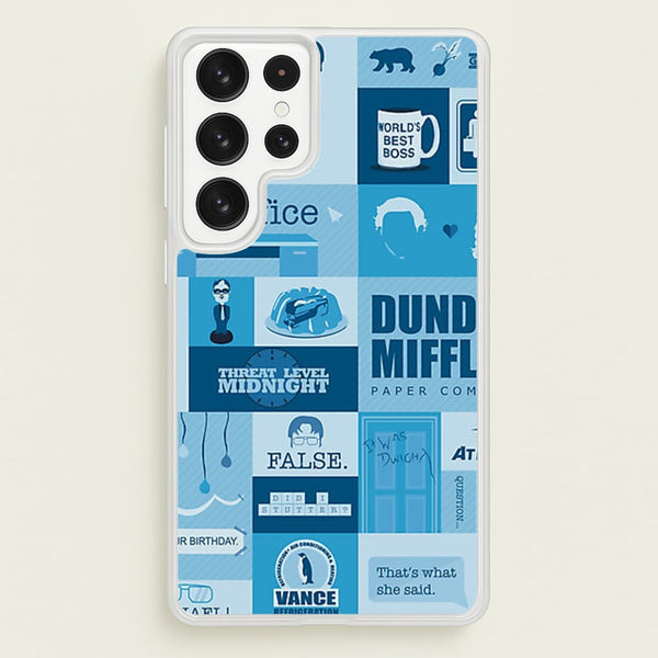 Office Blue Patchwork  - The Office Phone Case for Galaxy S22 Ultra