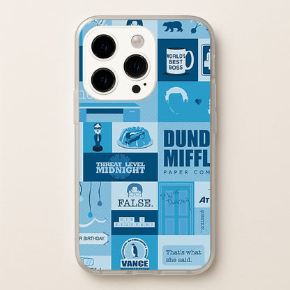 Office Blue Patchwork  - The Office Phone Case for iPhone 15 Pro