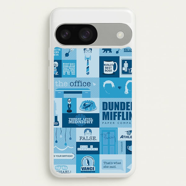 Office Blue Patchwork  - The Office Phone Case for Google Pixel 9 / 9 Pro
