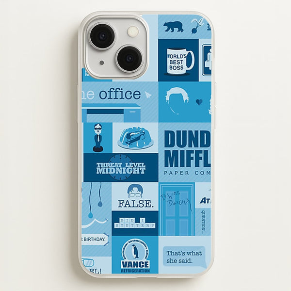 Office Blue Patchwork  - The Office Phone Case for iPhone 13 Mini