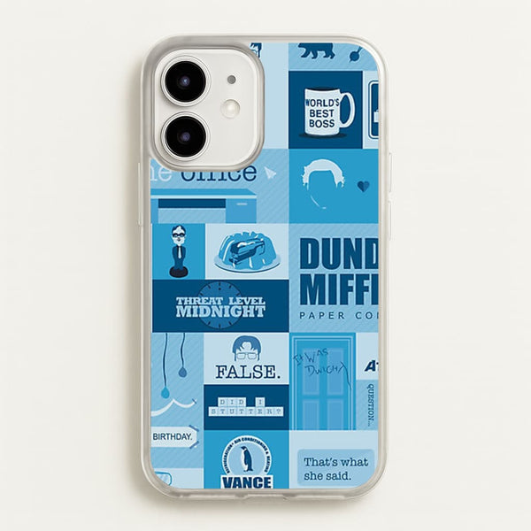 Office Blue Patchwork  - The Office Phone Case for iPhone 12 / 12 Pro