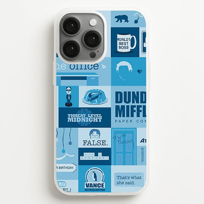 Office Blue Patchwork  - The Office Phone Case for iPhone 13 Pro Max
