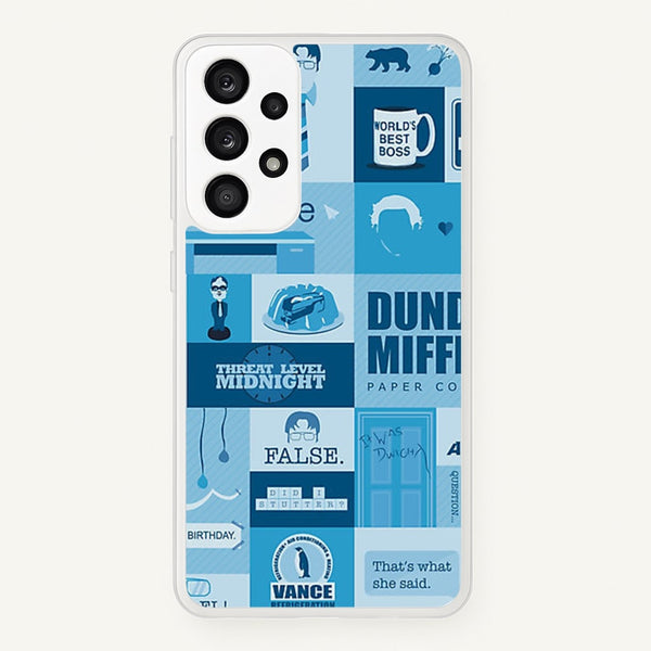 Office Blue Patchwork  - The Office Phone Case for Galaxy A33