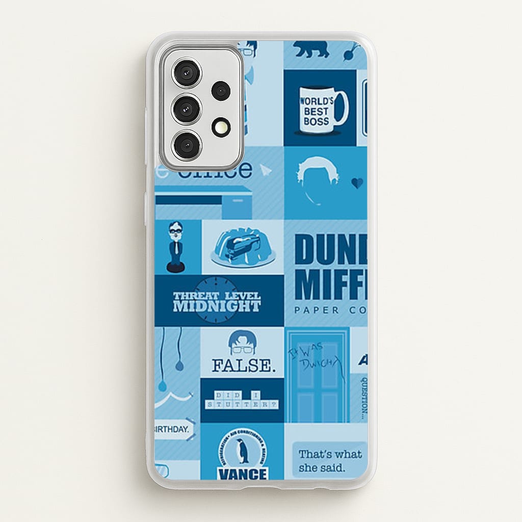 Office Blue Patchwork  - The Office Phone Case for Galaxy A52 / A52s