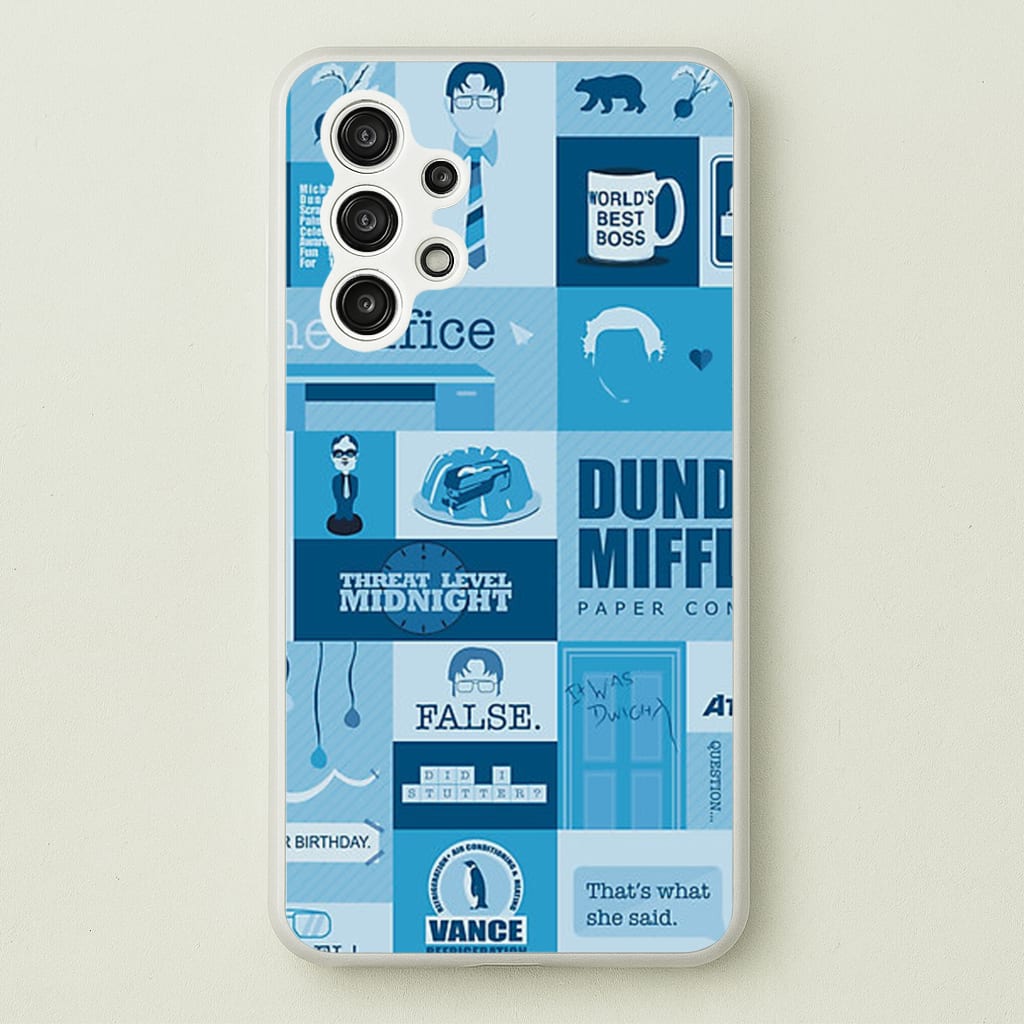 Office Blue Patchwork  - The Office Phone Case for Galaxy A13
