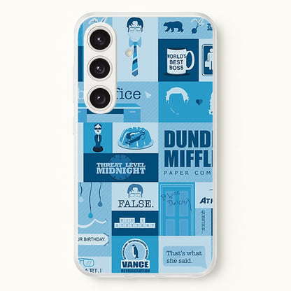 Office Blue Patchwork  - The Office Phone Case for Galaxy S24