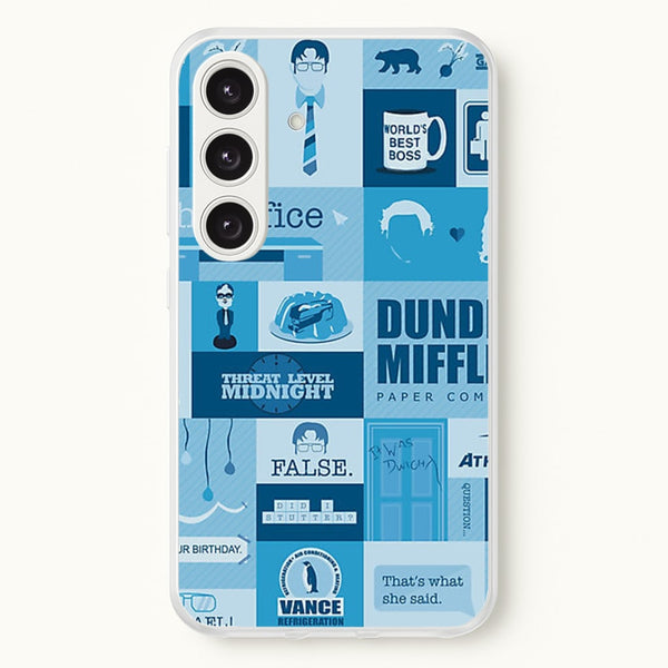 Office Blue Patchwork  - The Office Phone Case for Galaxy S24