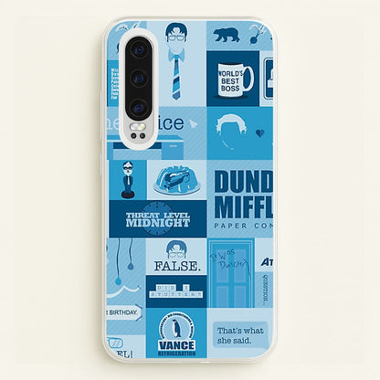Office Blue Patchwork  - The Office Phone Case for Huawei P30