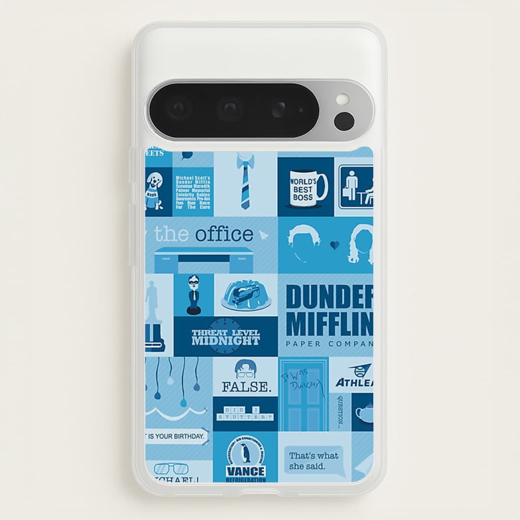 Office Blue Patchwork  - The Office Phone Case for Google Pixel 9 Pro XL