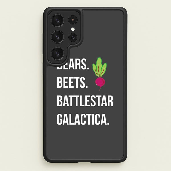 Bears. Beets. Battlestar Galactica Illustration  - The Office Phone Case for Galaxy S22 Ultra