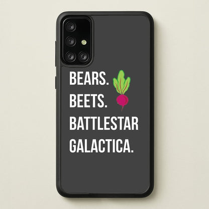 Bears. Beets. Battlestar Galactica Illustration  - The Office Phone Case for Galaxy A71