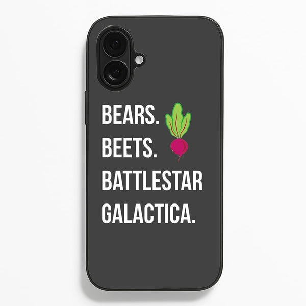 Bears. Beets. Battlestar Galactica Illustration  - The Office Phone Case for iPhone 16 Plus